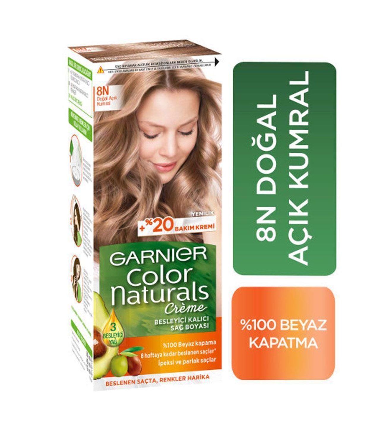 Garnier Color Naturals Saç Boyası Çeşitleri 8N Doğal Açık Kumral